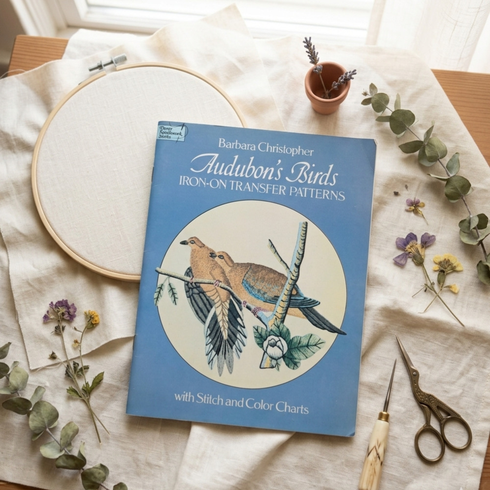 Vintage 1979 Dover Audubon Birds Iron On Transfer Patterns Embroidery Book